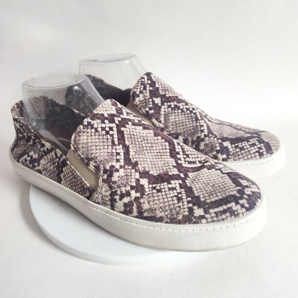 Steve Madden Fayna Slip On Snakeskin Vegan Sneakers Comfortable Nuetral Size 9 - Picture 1 of 11